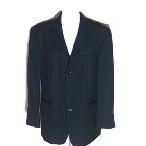 Oscar De La Renta 43R Wool 3 Button Suit Jacket Dress Coat Work Office Mens